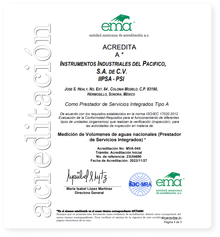 Certificación EMA NMX-AA-179-SCFI-2018 Hermosillo México